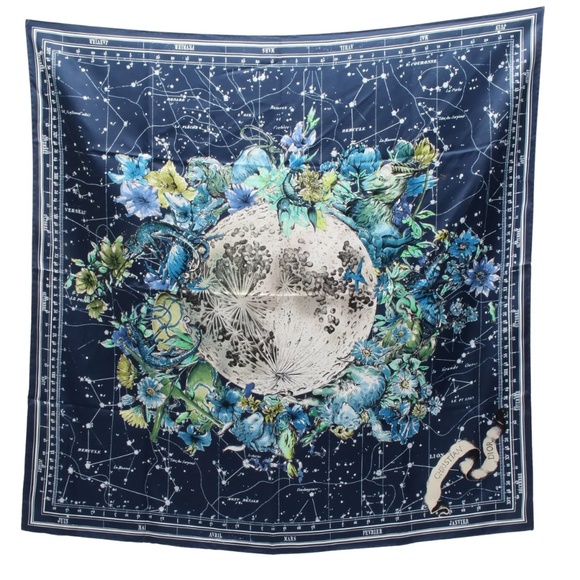 Dior Accessories - Dior navy blue zodiac scarf 90x90 NWOT
